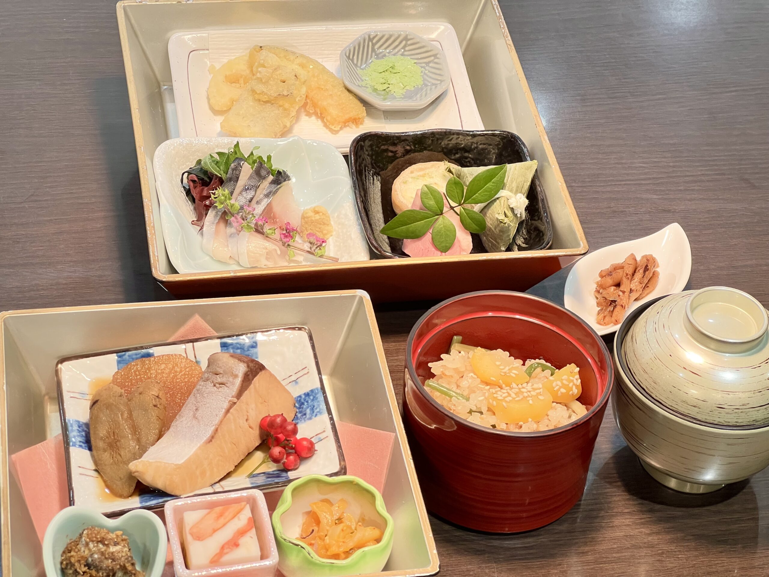 ブリ大根・しめ鯖・山菜栗ご飯