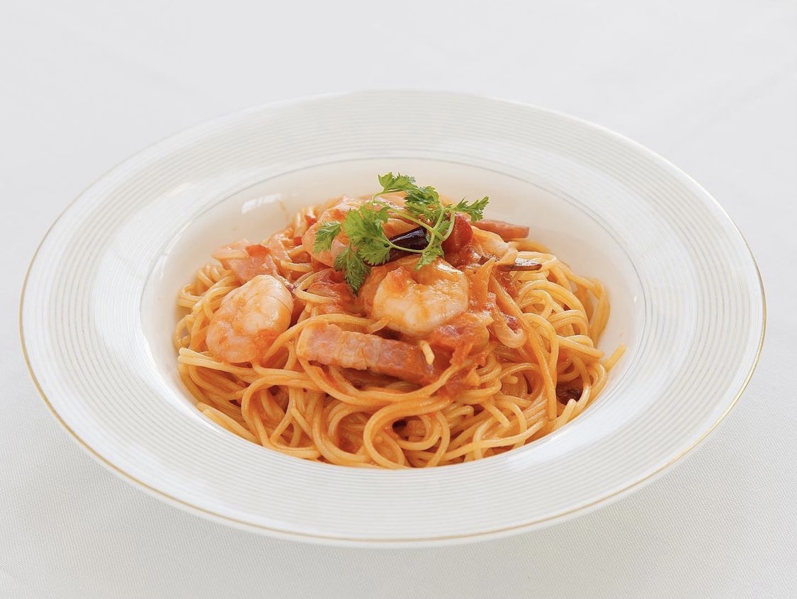 海老とベーコンのトマトクリーム