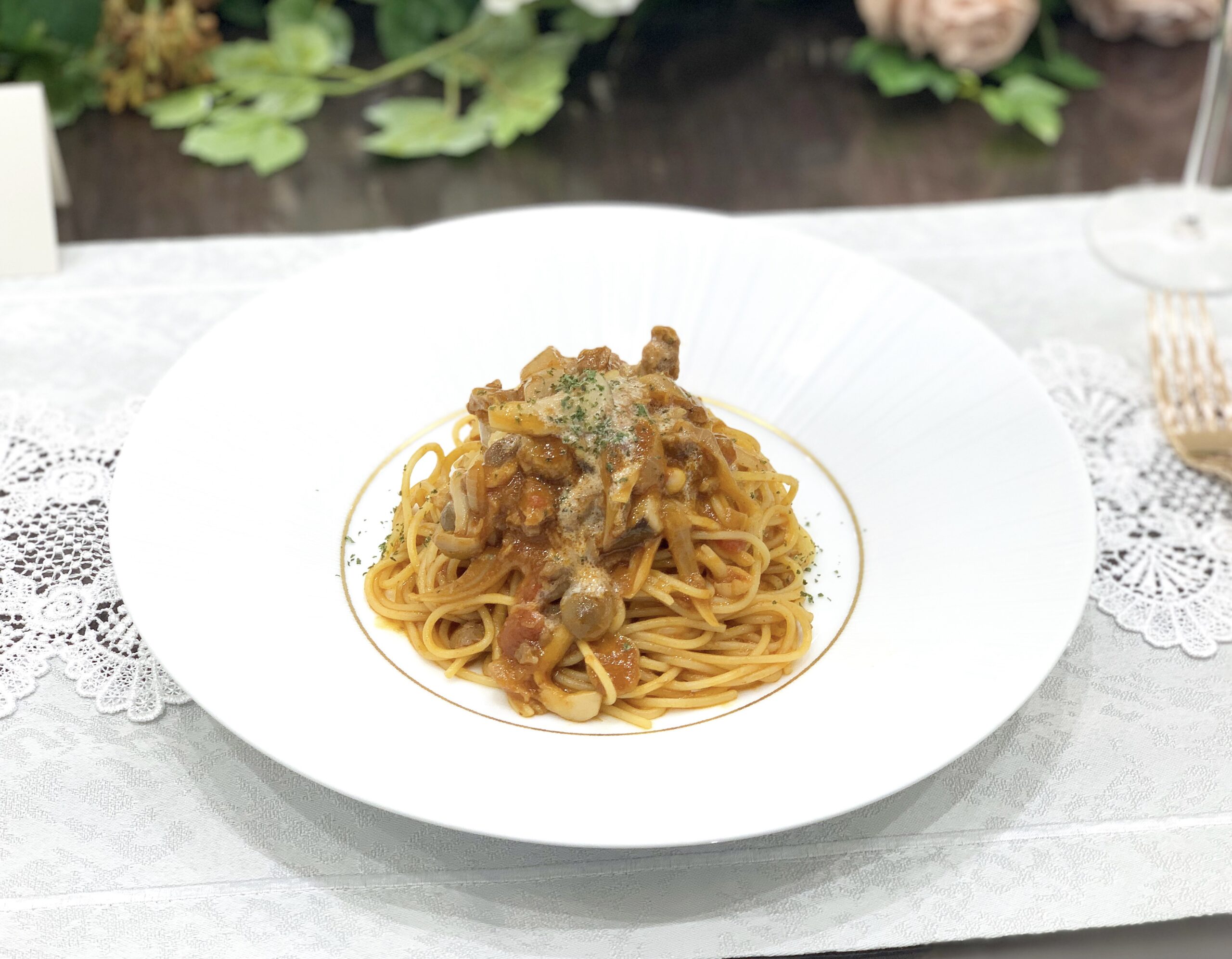 新玉ねぎとベーコンのアマトリチャーナ